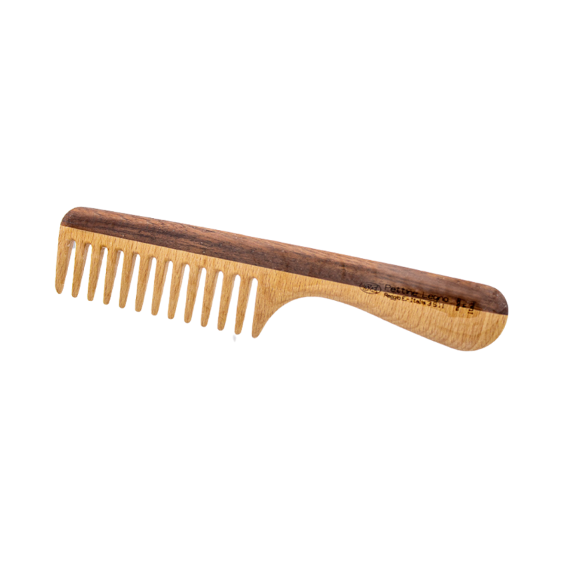 Italian Wood Comb with Handle (3511) (Two coloured wooden combs)