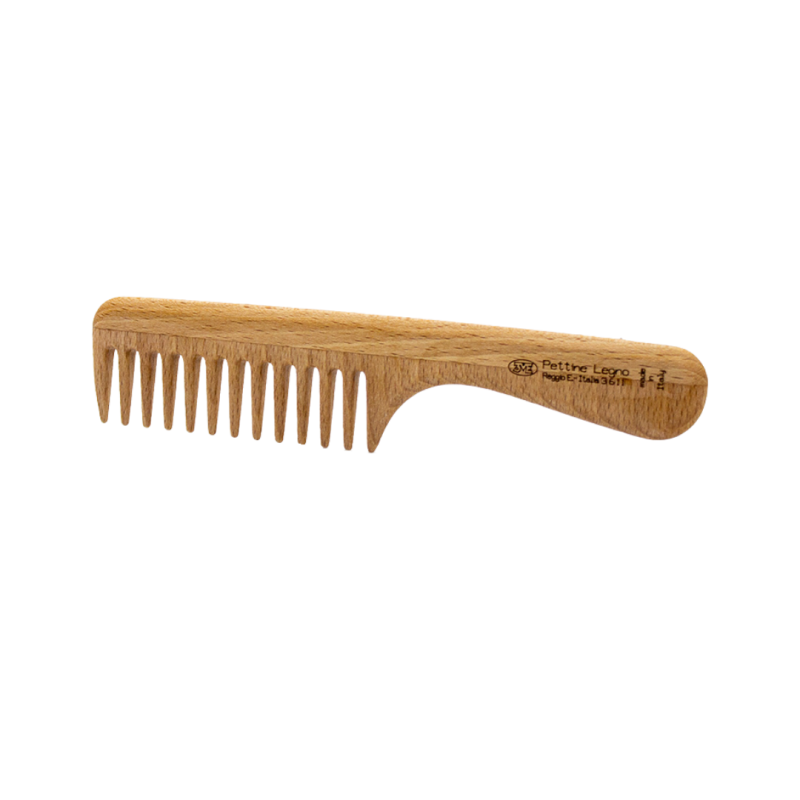 Italian Wood Comb with Handle (3611)
