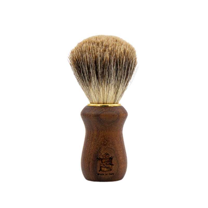 Barber Club Shaving Brush Walnut Wooden Handle - Pure Badger Bristles (BT01)