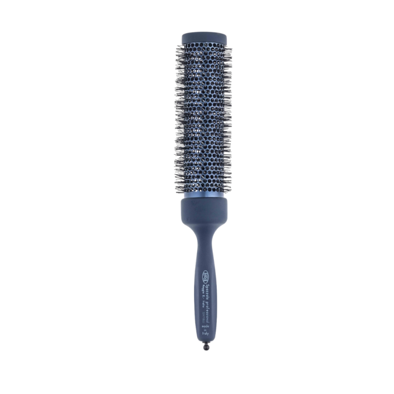 3ME Navy Soft Touch Long  thermic Hair Brush (32471BLU)