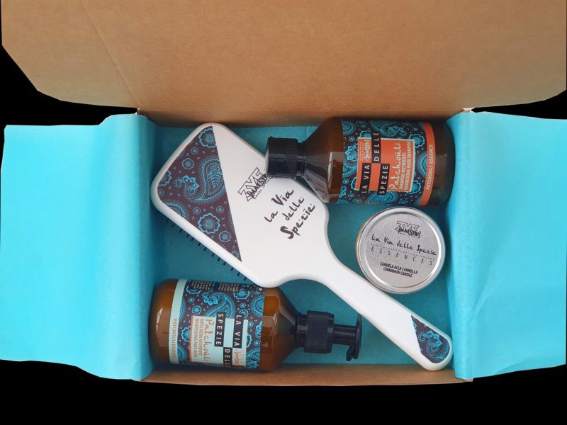 3ME LA VIA DELLE SPEZIE PATCHOULI KIT   ( shampoo + mask + brush + candle )